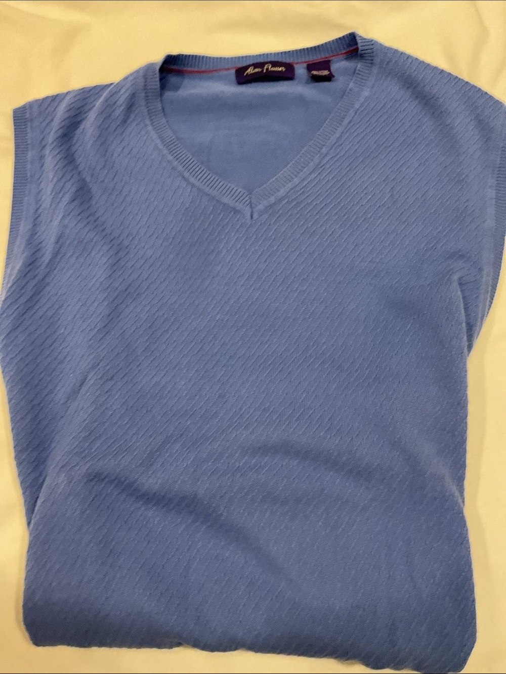Alan Flusser Men's Periwinkle V-Neck Sweater Vest